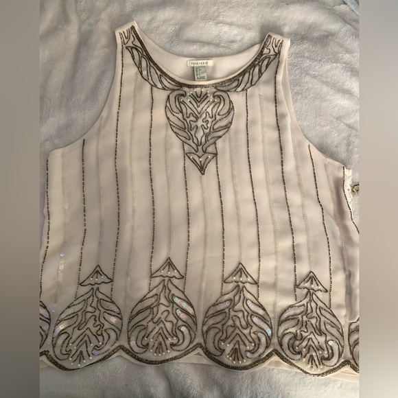 Forever Twenty-one embellished tank top Large Downton Abbey Vibe! - Picture 1 of 12